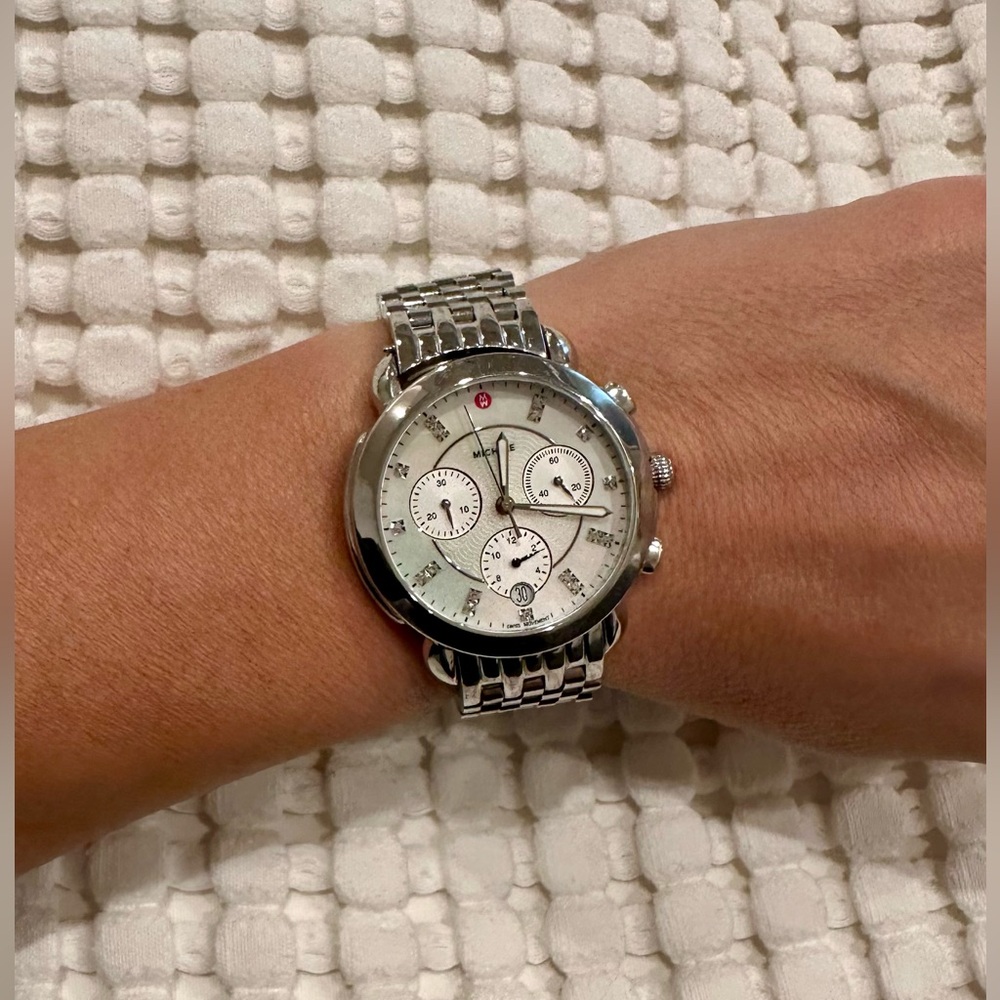 Michele Sidney Stainless Steel Diamond MWW30A000015